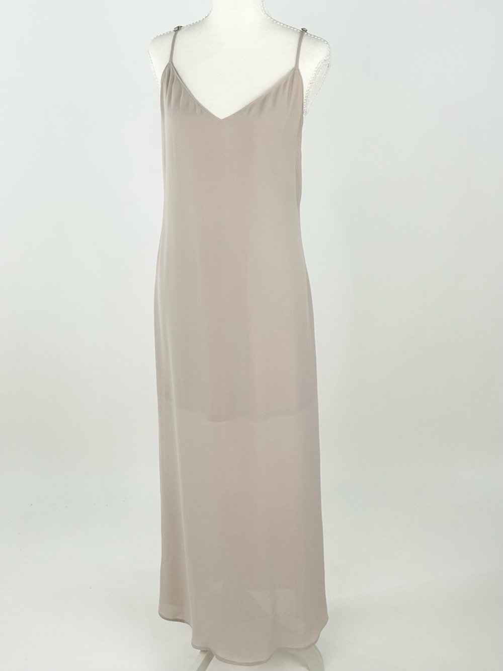Show Me Your Mumu Jolie Maxi Slip Dress Taupe Open Back Lined Large